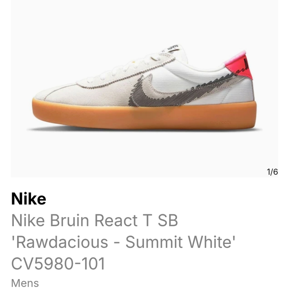 Nike Bruin React T SB Men's Shoes - Summit White Size 11.5